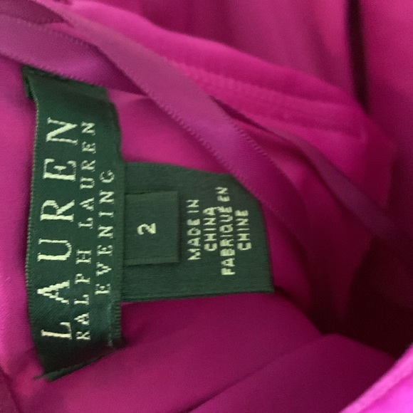 Lauren Ralph Lauren Evening sz 2 Strapless Floral Pink and Purple Maxi Dress euc - Picture 7 of 8